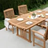 7pc Rowlette Teak Patio Dining Set With Cushion - Cambridge Casual