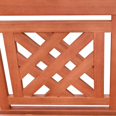 Vifah 3pc Malibu Eucalyptus Outdoor Patio Dining Set With 48" Benches Tan 4 Vifah 3pc Malibu Eucalyptus Outdoor Patio Dining Set With 48" Benches Tan - Image 4