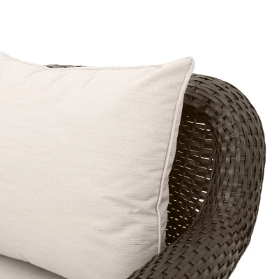 Amaya 5pc Outdoor 4 Wicker Swivel Chair & Fire Pit Set - Dark Brown/Beige/Matte Black - Christopher Knight Home 13 Amaya 5pc Outdoor 4 Wicker Swivel Chair & Fire Pit Set - Dark Brown/Beige/Matte Black - Christopher Knight Home - Image 13