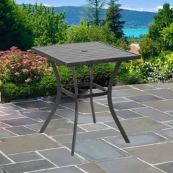 31" Square Bar Table With Umbrella Hole - Captiva Designs