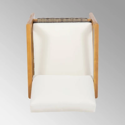 Nova 2pk Acacia Wood Club Chairs - Teak/Gray/Beige - Christopher Knight Home 5 Nova 2pk Acacia Wood Club Chairs - Teak/Gray/Beige - Christopher Knight Home - Image 5