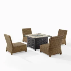 Bradenton 5pc Outdoor Wicker Armless Chair & Fire Table Set - Crosley 27 Bradenton 5pc Outdoor Wicker Armless Chair & Fire Table Set - Crosley -Sunnydaze Decor Store GUEST 5e3e33d2 5237 4b4f 8046 fe8c00060686