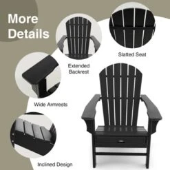 Tangkula 2PCS HDPE Adirondack Chair W/Ergonomic Design&Ottoman Outdoor Lounge Armchair Chair For Yard&Patio Black/Coffee/Grey/Turquoise/White -Sunnydaze Decor Store GUEST 5ecfd87f a737 41c8 a109 3dc7a082ad30