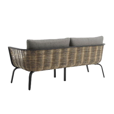 Ashby Loveseat - Gray/Black/Natural - Linon 4 Ashby Loveseat - Gray/Black/Natural - Linon - Image 4