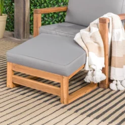 Galia 2pc Square Leg Acacia Wood Chair And Ottoman With Cushions - Brown - Saracina Home 23 Galia 2pc Square Leg Acacia Wood Chair And Ottoman With Cushions - Brown - Saracina Home -Sunnydaze Decor Store GUEST 60c10f7d 5b45 4211 b4ed 7da57de1baff