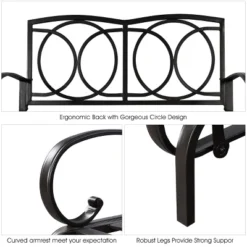 Costway Glider Outdoor Patio Rocking Bench Loveseat Cushioned Seat Steel Frame Blue -Sunnydaze Decor Store GUEST 6212b81a c31e 4af7 8055 d71b6529ecae