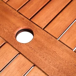 Azen Dylan Rectangular Coastal Eucalyptus Hardwood Patio Dining Table Red Brown -Sunnydaze Decor Store GUEST 62205110 0d3e 4abe 82f2 31360026b2b5