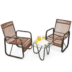 Costway 3PCS Patio Rattan Furniture Set Conversational Sofa Coffee Table Garden 16 Costway 3PCS Patio Rattan Furniture Set Conversational Sofa Coffee Table Garden -Sunnydaze Decor Store GUEST 64398d9e 85d8 48a0 9093 1620720d3012