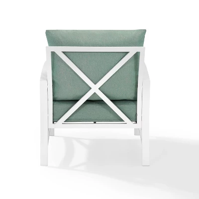Kaplan Outdoor Steel Arm Chair Mist/White - Crosley 7 Kaplan Outdoor Steel Arm Chair Mist/White - Crosley - Image 7