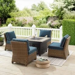 Bradenton 5pc Outdoor Wicker Armless Chair & Fire Table Set - Crosley 22 Bradenton 5pc Outdoor Wicker Armless Chair & Fire Table Set - Crosley -Sunnydaze Decor Store GUEST 65c8402d 600e 4826 924f f4ec4aa639f6