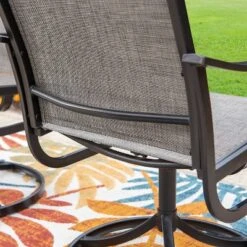 5pc Patio Set With Steel Square Table & 360 Swivel Sling Arm Chairs - Captiva Designs -Sunnydaze Decor Store GUEST 65ea9eef 9d40 4137 b836 3f33c03752cb 3