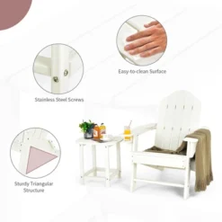 Costway 3PCS Patio Adirondack Chair & Side Table Set Weather Resistant W/ Cup Holder -Sunnydaze Decor Store GUEST 669cc22e 09b4 42aa 835d 38cca59e2f6e