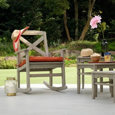 Westlake Wood Porch Rocking Chair With Cushion - Cambridge Casual 1 Westlake Wood Porch Rocking Chair With Cushion - Cambridge Casual