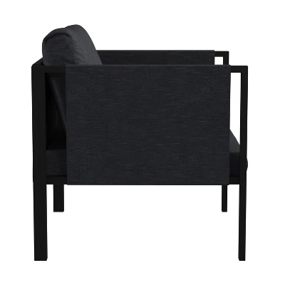 Merrick Lane Outdoor Patio Chair With Removable Fabric Cushions And Steel Frame 11 Merrick Lane Outdoor Patio Chair With Removable Fabric Cushions And Steel Frame - Image 11