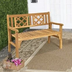 Costway Patio Outdoor Solid Wood Bench Folding Loveseat Chair Park Garden Deck Furniture 13 Costway Patio Outdoor Solid Wood Bench Folding Loveseat Chair Park Garden Deck Furniture -Sunnydaze Decor Store GUEST 6799a062 ba0d 48b9 b7bf f4d5fd64c7c3