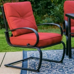 Captiva Designs 7pc Patio Dining Set With Rectangular Table With Umbrella Hold & Spring Motion Chairs -Sunnydaze Decor Store GUEST 67f05e64 99ad 4045 86e6 42feaf23d382