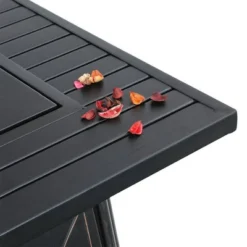 5pc Patio Dining Set With Square Steel Fire Pit With Faux Wood Tabletop & Rattan 360 Swivel Chairs - Captiva Designs 26 5pc Patio Dining Set With Square Steel Fire Pit With Faux Wood Tabletop & Rattan 360 Swivel Chairs - Captiva Designs -Sunnydaze Decor Store GUEST 68486452 ad09 4266 a37b a4b25e8cbc33 1