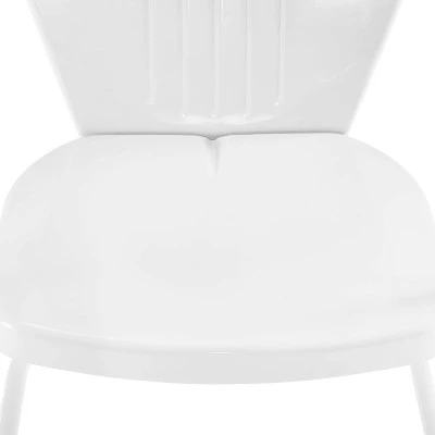 Griffith 3pc Outdoor Bistro Set With Table & 2 Chairs - White - Crosley 4 Griffith 3pc Outdoor Bistro Set With Table & 2 Chairs - White - Crosley - Image 4