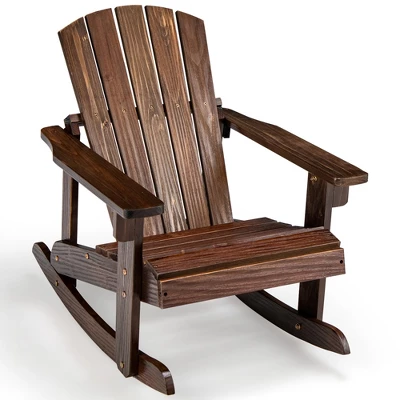 Tangkula Kid Adirondack Rocking Chair Outdoor Solid Wood Slatted Seat Backrest 10 Tangkula Kid Adirondack Rocking Chair Outdoor Solid Wood Slatted Seat Backrest - Image 10