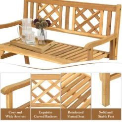 Costway Patio Outdoor Solid Wood Bench Folding Loveseat Chair Park Garden Deck Furniture 16 Costway Patio Outdoor Solid Wood Bench Folding Loveseat Chair Park Garden Deck Furniture -Sunnydaze Decor Store GUEST 6c1e63ad 11c7 4f76 b831 5df0f3f697a1