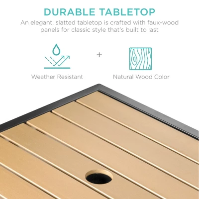 Best Choice Products Wicker Rattan Patio Side Table Outdoor Furniture For Garden, Pool, Deck W/ Umbrella Hole 2 Best Choice Products Wicker Rattan Patio Side Table Outdoor Furniture For Garden, Pool, Deck W/ Umbrella Hole - Image 2