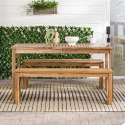 3pc Acacia Wood X Design Outdoor Patio Dining Set - Brown - Saracina Home -Sunnydaze Decor Store GUEST 6d770303 bf3b 4b8f af2d 632862928d22