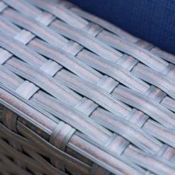 8pc Outdoor Steel & Wicker Conversation Set With Square Coffee Table & Cushions Blue - Captiva Designs -Sunnydaze Decor Store GUEST 6e283ea7 4067 4fcf 901d 0c90c3fdda98