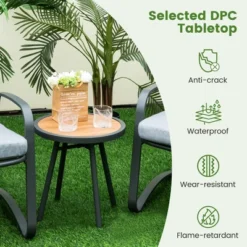 Costway 3pcs Patio Bistro Conversation Set DPC Tabletop Metal Cushioned Chairs Outdoor -Sunnydaze Decor Store GUEST 6e66fd1e 3d8a 44c8 9914 145c9dc26fcc