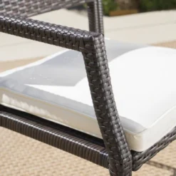 Sherman Oaks 6pc Aluminum/Wicker Patio Dining Set - Brown/White - Christopher Knight Home -Sunnydaze Decor Store GUEST 6e9fed49 ee50 4737 987e 73c485d45a11