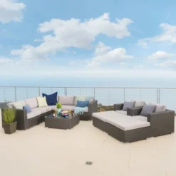 Santa Rosa 10pc Wicker Sectional Sofa - Christopher Knight Home 9 Santa Rosa 10pc Wicker Sectional Sofa - Christopher Knight Home -Sunnydaze Decor Store GUEST 6eeffcad e77f 45a8 8aec 2791de95e451