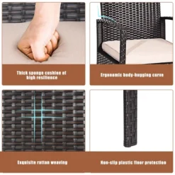 Costway 8PCS Patio Rattan Conversation Furniture Set Cushioned Seat Glass Table 16 Costway 8PCS Patio Rattan Conversation Furniture Set Cushioned Seat Glass Table -Sunnydaze Decor Store GUEST 6f4aa980 ac7a 40fe 9dbd 7eeb925968d7