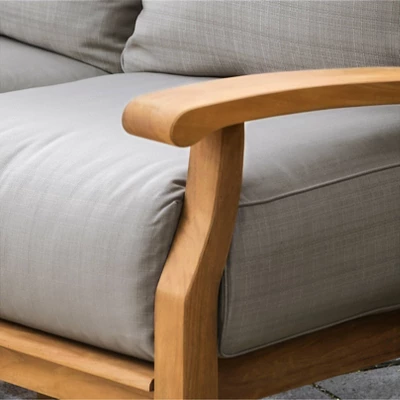 Caterina Teak Patio Sofa With Cushion - Beige - Cambridge Casual 7 Caterina Teak Patio Sofa With Cushion - Beige - Cambridge Casual - Image 7