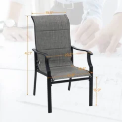 5pc Patio Dining Set With Steel Table With 1.57" Umbrella Hole & Padded Arm Chairs - Captiva Designs -Sunnydaze Decor Store GUEST 70d46ac7 7a16 49fc b422 62e6aa767fb4