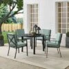 5pc Kaplan Outdoor Steel Round Dining Set Mist/Bronze - Crosley