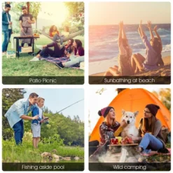 Costway Portable Folding Picnic Double Chair W/Umbrella Table Cooler Beach Camping Chair -Sunnydaze Decor Store GUEST 71090cb7 b91b 48ae a241 ad8159c6cb1d