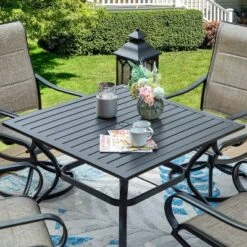 Patio Set With Steel Table With 1.57" Umbrella Hole & 360 Swivel Sling Arm Chairs - Captiva Designs 15 Patio Set With Steel Table With 1.57" Umbrella Hole & 360 Swivel Sling Arm Chairs - Captiva Designs -Sunnydaze Decor Store GUEST 712bdbba 630d 4d72 ad16 464ecb4af066