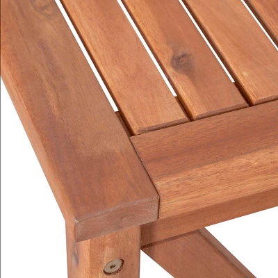 53" Slatted Acacia Wood X-Frame Patio Bench Brown - Saracina Home 3 53" Slatted Acacia Wood X-Frame Patio Bench Brown - Saracina Home - Image 3