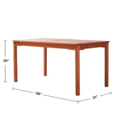 Azen Dylan Rectangular Coastal Eucalyptus Hardwood Patio Dining Table Red Brown -Sunnydaze Decor Store GUEST 72ced1e6 3a6f 4ccb a78b d1ab7dce5eb3