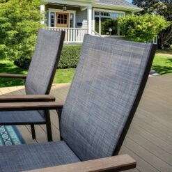 5pc Patio Set With Square Steel Table & Lightweight Aluminum Frame Sling Chairs - Captiva Designs -Sunnydaze Decor Store GUEST 72e9e60d e86c 41f8 aecb 46f4157444d8