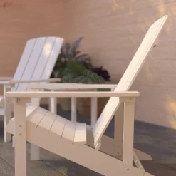 Merrick Lane Set Of 2 All-Weather Adirondack Patio Chairs With Matching Side Table -Sunnydaze Decor Store GUEST 73d001f1 a3b2 4f9d b0af b323dd593307