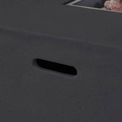 Cape Coral 3pc Aluminum And Rectangular MGO Fire Table Set - Gray - Christopher Knight Home 3 Cape Coral 3pc Aluminum And Rectangular MGO Fire Table Set - Gray - Christopher Knight Home - Image 3