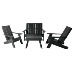 Italica 4pc Outdoor Set With Modern Adirondack Chairs, Double Wide Adirondack Chairs & Table - Highwood 17 Italica 4pc Outdoor Set With Modern Adirondack Chairs, Double Wide Adirondack Chairs & Table - Highwood -Sunnydaze Decor Store GUEST 744d2d48 c4c0 4886 b5aa f89fcfa52480
