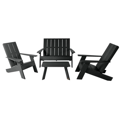 Italica 4pc Outdoor Set With Modern Adirondack Chairs, Double Wide Adirondack Chairs & Table - Highwood 7 Italica 4pc Outdoor Set With Modern Adirondack Chairs, Double Wide Adirondack Chairs & Table - Highwood - Image 7