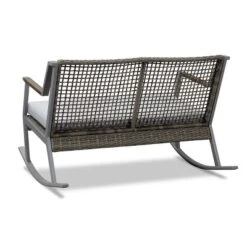 Calvin Two Seat Rocker Gray - Real Flame