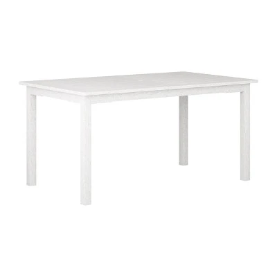Outdoor Rectangle Dining Table - Whitewash - CorLiving 3 Outdoor Rectangle Dining Table - Whitewash - CorLiving - Image 3