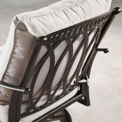 5pc Set With 34" Outdoor Round Aluminum Propane Fire Table & 4 Deep Seating Swivel Rocking Chairs & Lid - Oakland Living 12 5pc Set With 34" Outdoor Round Aluminum Propane Fire Table & 4 Deep Seating Swivel Rocking Chairs & Lid - Oakland Living - Image 12