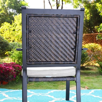 7pc Patio Dining Set With Table & Wicker Rattan Chairs - Captiva Designs 12 7pc Patio Dining Set With Table & Wicker Rattan Chairs - Captiva Designs - Image 12