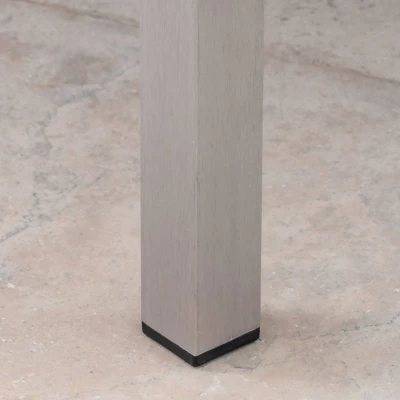 Cape Coral Square Aluminum Dining Table - Silver - Christopher Knight Home 3 Cape Coral Square Aluminum Dining Table - Silver - Christopher Knight Home - Image 3