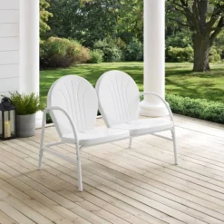 Griffith Outdoor Loveseat - White - Crosley -Sunnydaze Decor Store GUEST 75df8d12 3936 460e b5a9 4011a9eb0459
