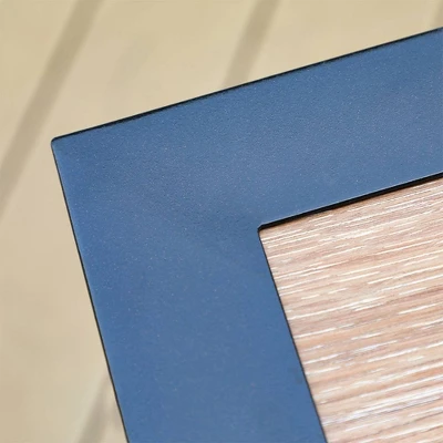 5pc Patio Dining Set With Square Faux Wood Table With Umbrella Hole & 4 Metal Spring Motion Chairs - Red - Captiva Designs 3 5pc Patio Dining Set With Square Faux Wood Table With Umbrella Hole & 4 Metal Spring Motion Chairs - Red - Captiva Designs - Image 3